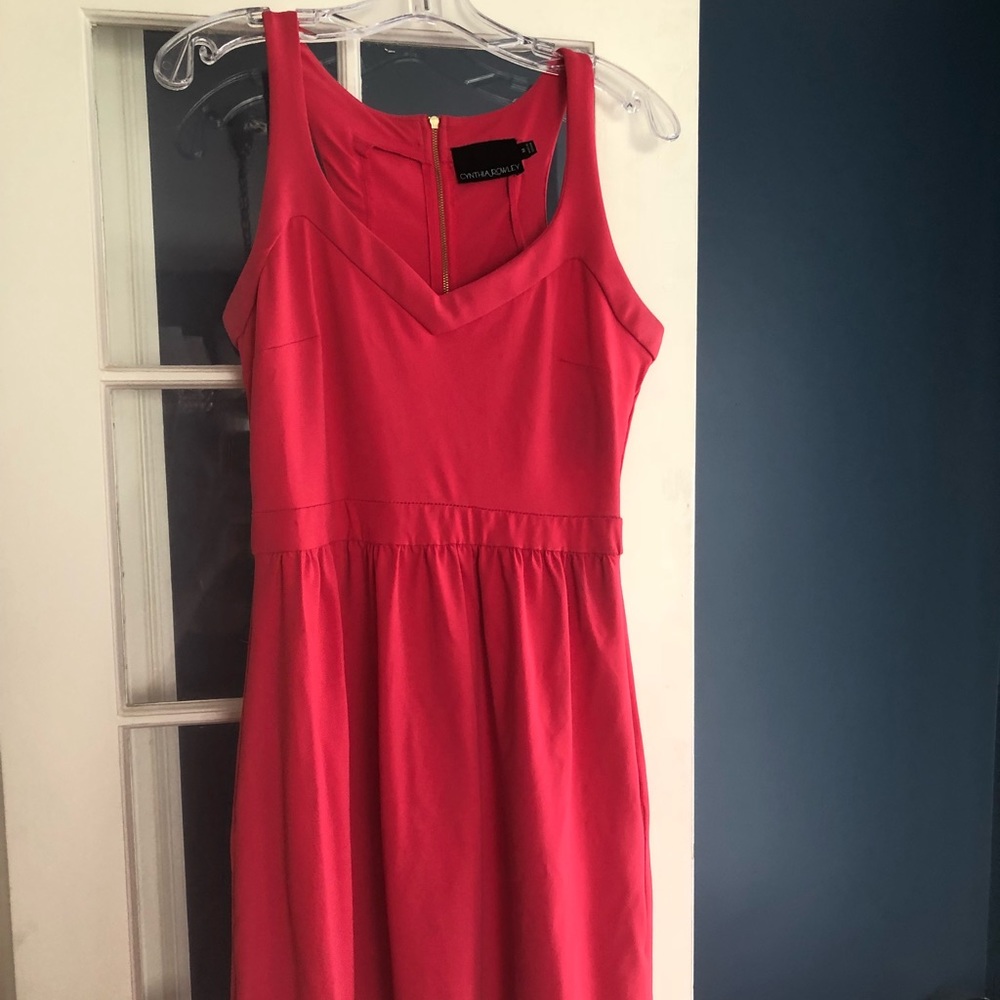 Cynthia Rowley pink racerback v neck dress